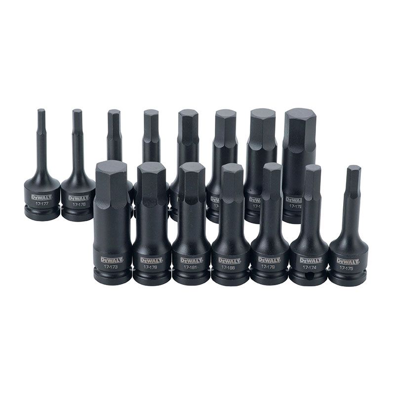 Juego Copas Impacto 15Pzs 1/2 Hex 5/16-3/4 6-19Mm Dewalt