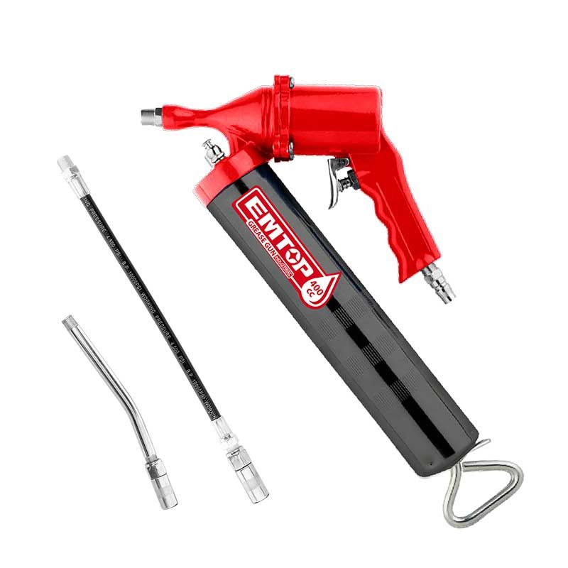 Pistola engrasadora neumatica 14 oz con manguera y boquilla Emtop