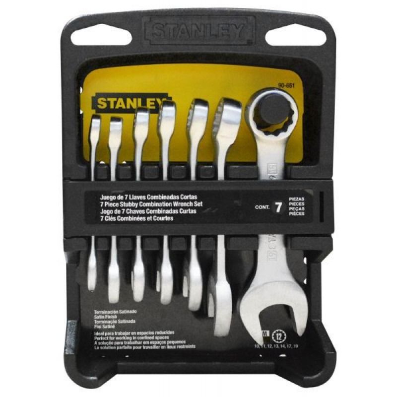 Juego Llaves Combinadas Cortas 7Pzs 10-19Mm 12Pt Stanley