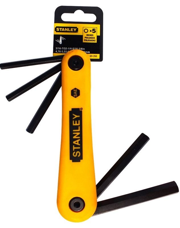 Juego Llaves Allen 5Pzs Plegables 3/16-3/8Plg Stanley