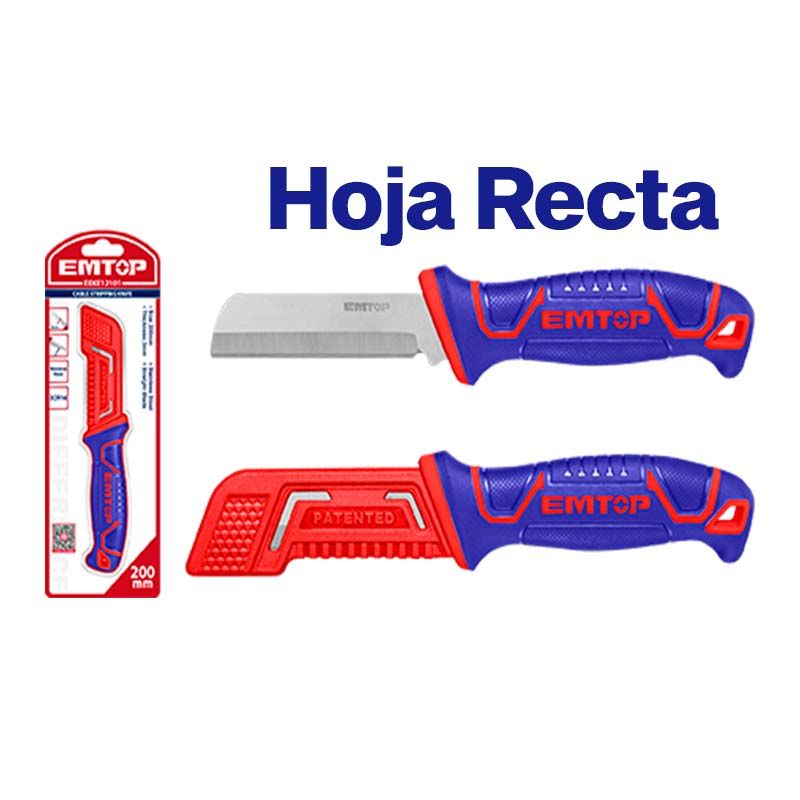 Cuchillo Pelacables Hoja Recta 20Cm Emtop