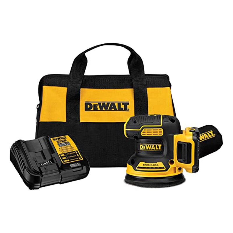 Lijadora Roto-Orbital Velocidad Variable De Inalambrica De 5 Pulgadas De 20v De Con 1 Bateria De Cargador Y Bolsa Marca Dewalt