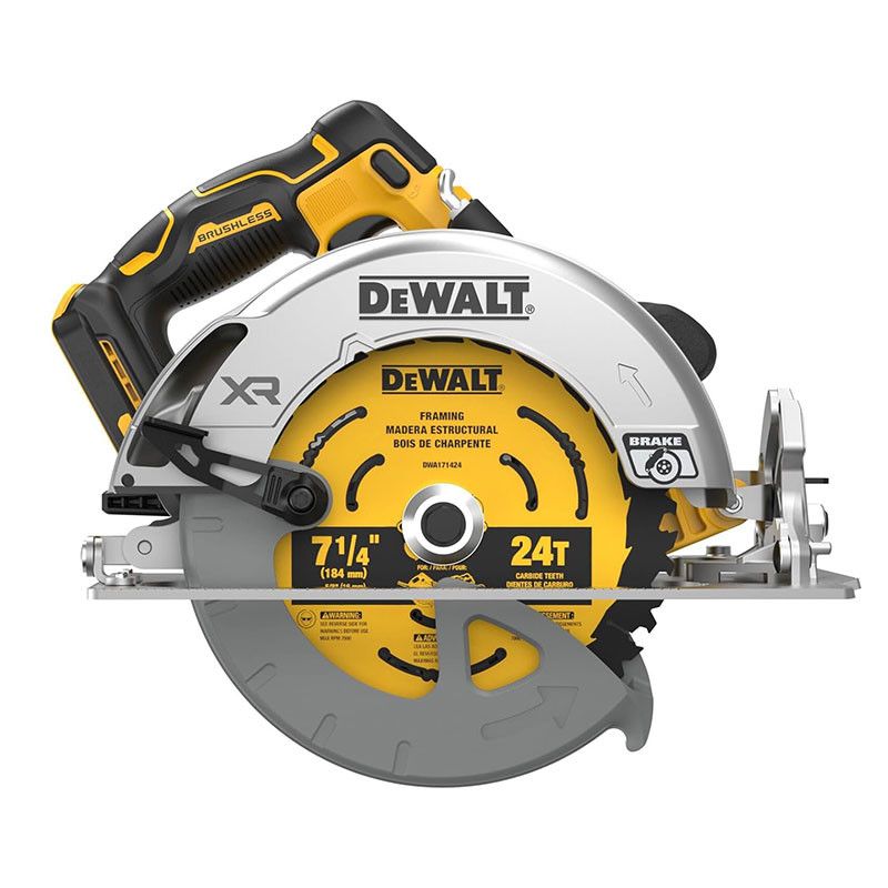 Sierra Circular Inalambrica 7 1/4 Plg De 20v Max De 5 De 500 Rmp De Brushless De Sin Cargador Ni Bateria De (Bare Tool) Dewalt