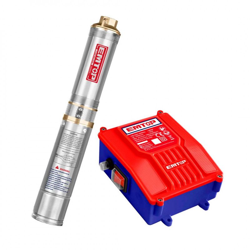 Combo 23 Bomba De Agua Sumergible Para Pozo De 2 Hp De 1 De 500 Watts De Caja De Control Y Proteccion De Sobretension Marca Emtop
