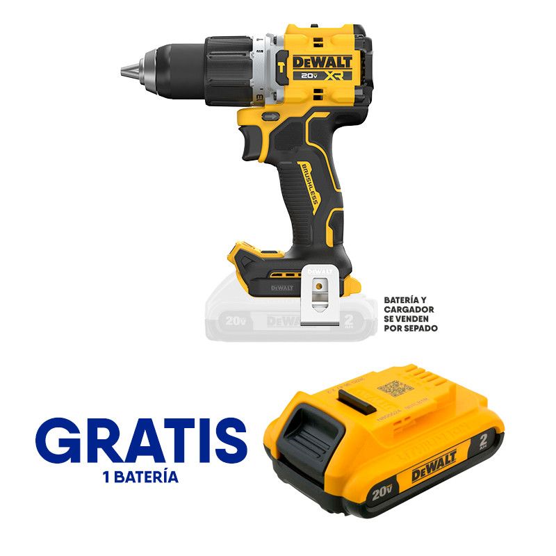 Taladro Percutor Xr De 1/2 Pulg De 20v Brushless De Sistema Anti-Rotacion De Gratis 1 Bateria Dcb203yy De (Bare Tool) Dewalt