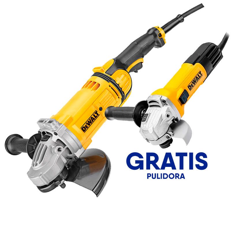 Combo Pulidora Dewalt 9&quot; 2,400W + Pulidora 4-1/2&quot; 750W