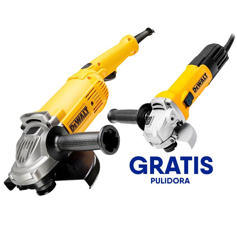 Combo Pulidora 9&quot; 2200W + Pulidora 4.5&quot; 750W DeWalt