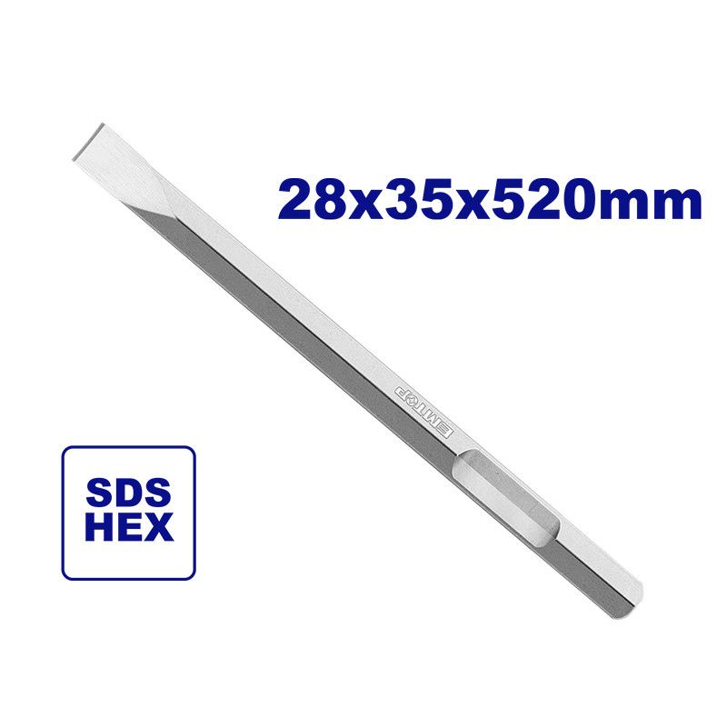 [EHCS083502] -Cincel Plano Hexagonal De 28 X 35 X 520 Mm, Para Uldbrh2201. Emtop