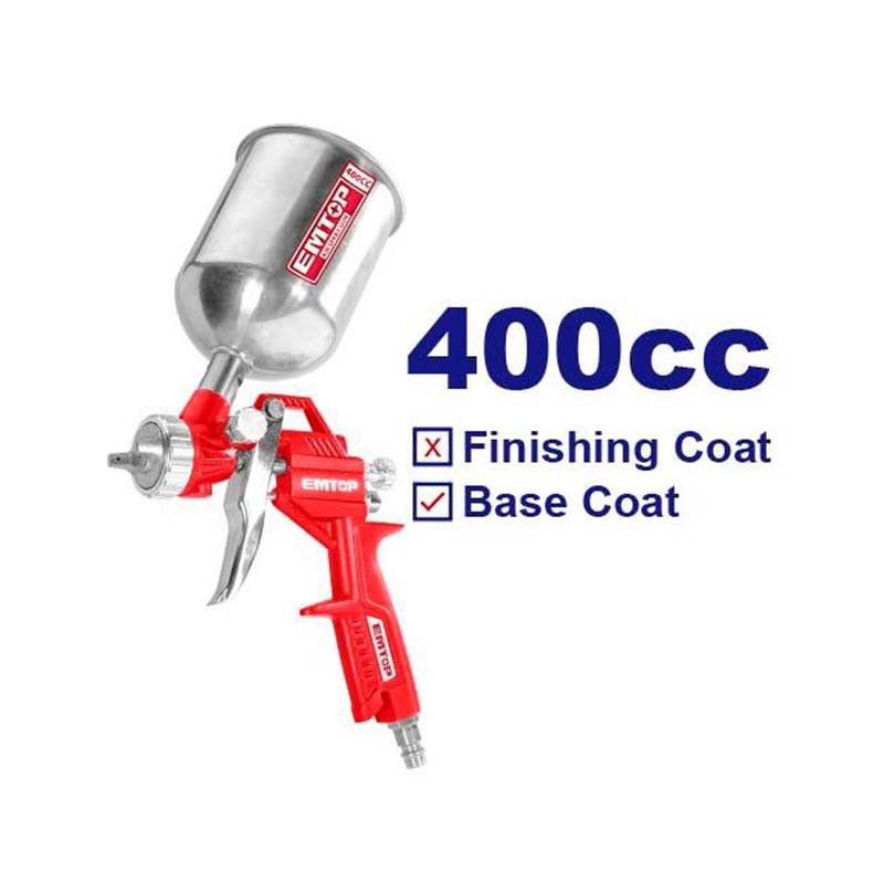 [EASG04001] -Pistola De Pintar De Gravedad De Neumatica, Presion 3-4 Bar, Boquilla Estandar 1.5 Mm. Marca Emtop