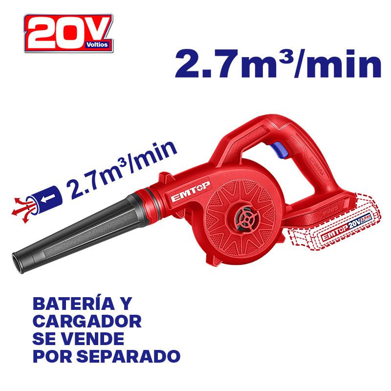 [ELAB2078] -Sopladora Inalambrica 20v. 18,000 Rpm, Sin Cargador Ni Bateria. (Bare Tool). Emtop