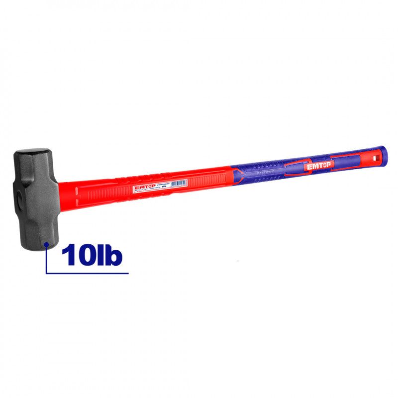 [EHAMSL10] -Mazo/Almagana, De 10 Libras, Mango De Fibra De Vidrio. Marca Emtop