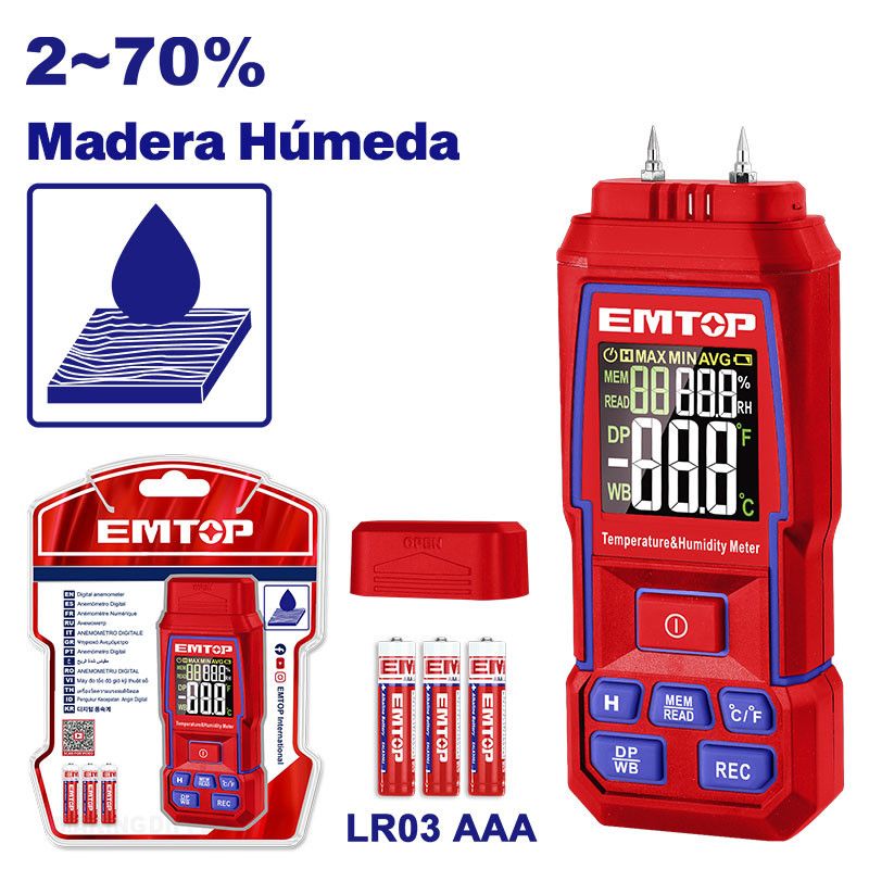 [EMNN35031] -Medidor Digital De Humedad En Madera. Emtop
