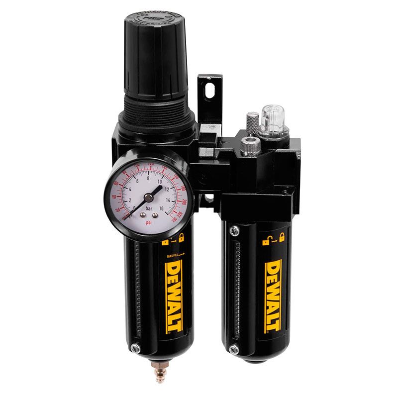 [DXCM019-0352] -Regulador, Filtro Y Lubricador, Rosca Npt 3/8 Plg, Presion Optima 150psi, Incluye Manometro.dewalt