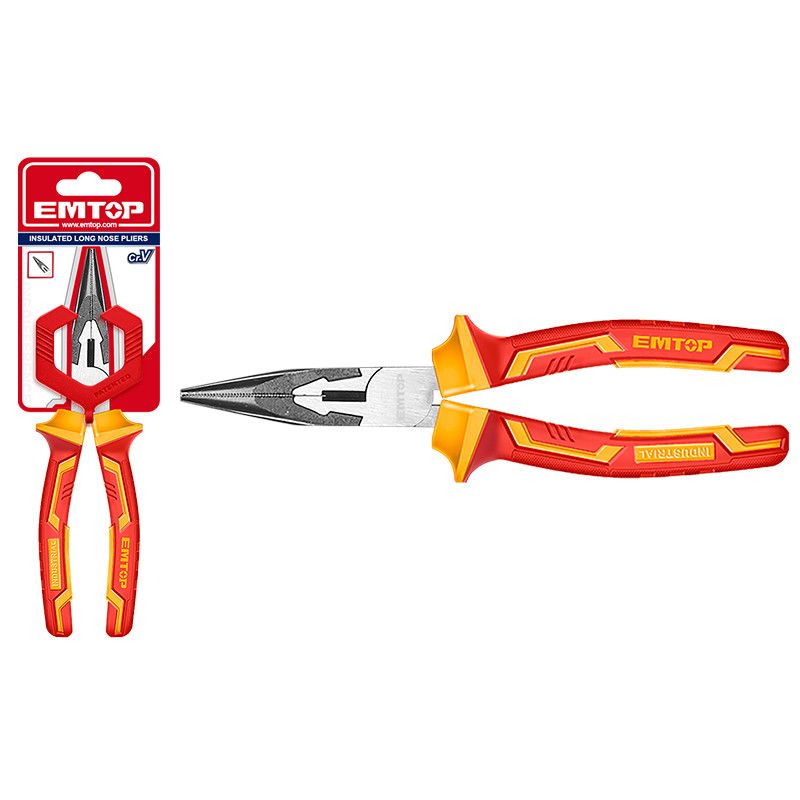 [EPLRL0631] -Alicate De Punta Larga Aislado, 6 Pulg, Soporte De Presion, 1,000 Voltios. Marca Emtop