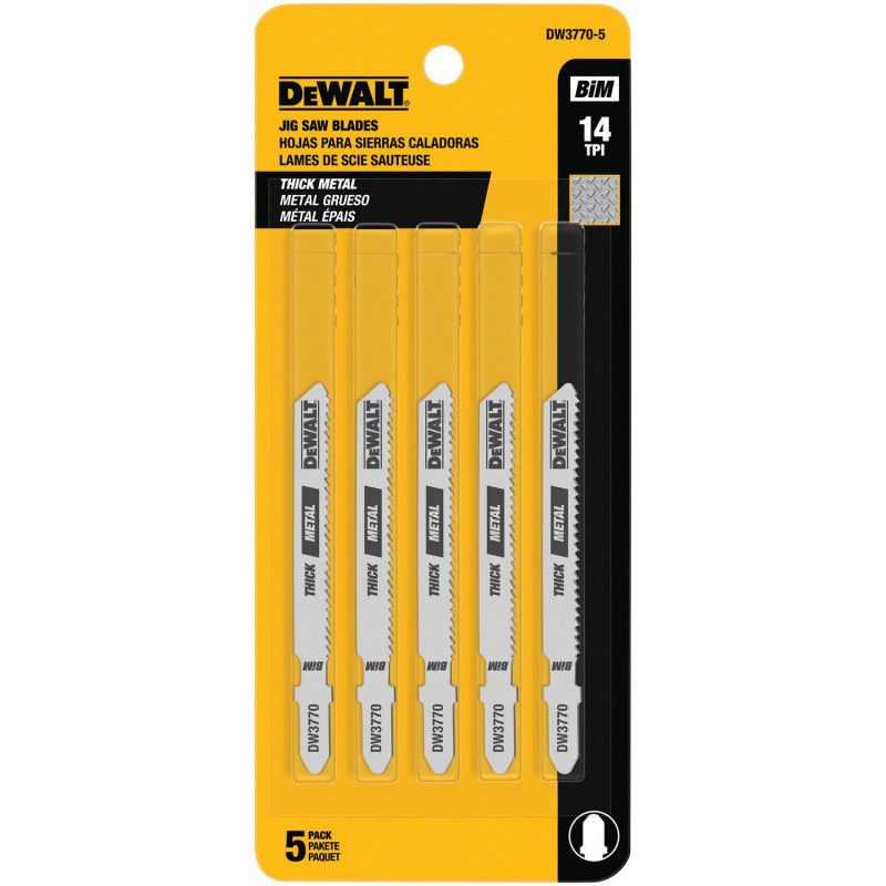 [DW3770-5] -Set De 5 Cuchillas Para Caladora, De Cobalto, Para Metal, 14 Dientes X Pulg. Marca Dewalt