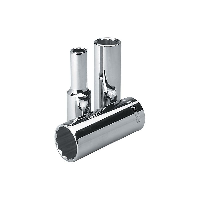 [4-86-432] -Copa/Dado/Cubo Largo Metrico, 12 Puntos, Raiz De 1/2, 24 Milimetros. Marca Stanley