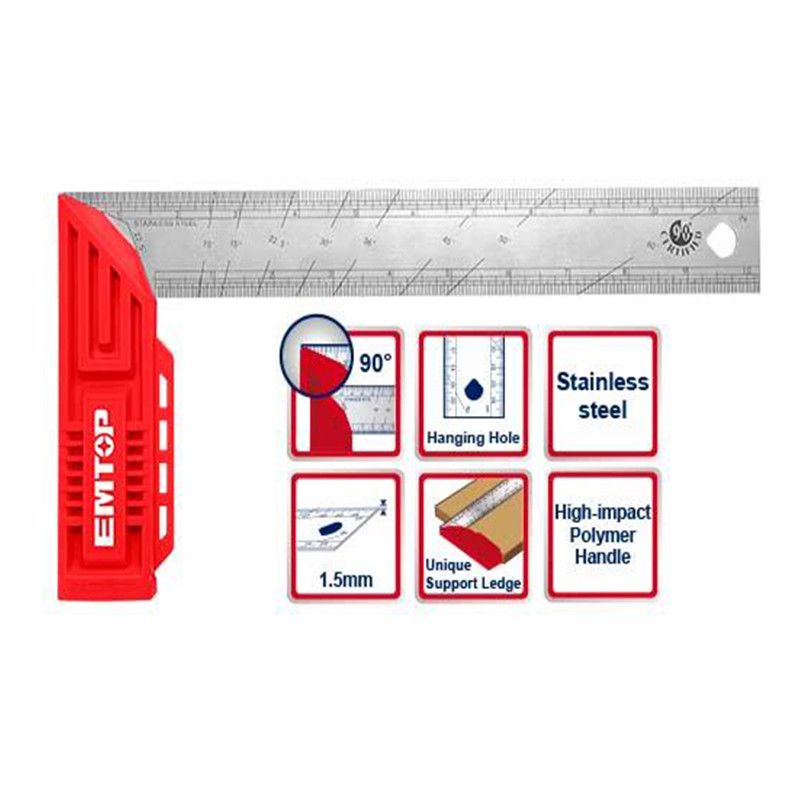 [ESRR30001] -Escuadra Mango De Plastico, 12 Pulgadas. Marca Emtop