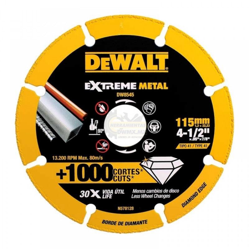 [DW8545] -Disco Diamantado, Para Metal, 4-1/2 X .05 X 7/8 Pulg. Marca Dewalt