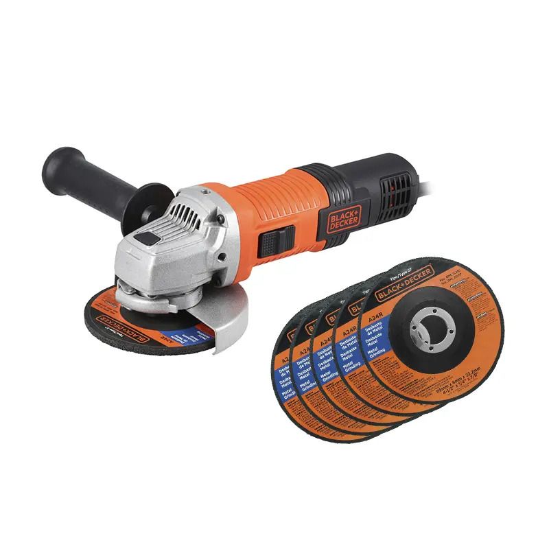 Pulidora BLACK+DECKER 4-½&quot; 920W con 6 Discos Gratis