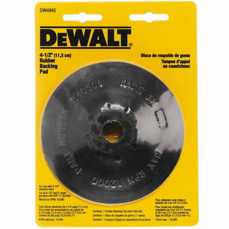 [DW4945] -Respaldo De Hule, Para Pulidora De 4-1/2. Marca Dewalt