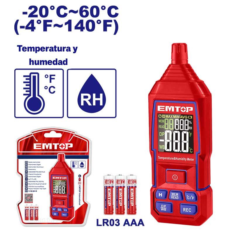 [EMTM35031] -Medidor Digital De Humedad Y Temperatura. Emtop