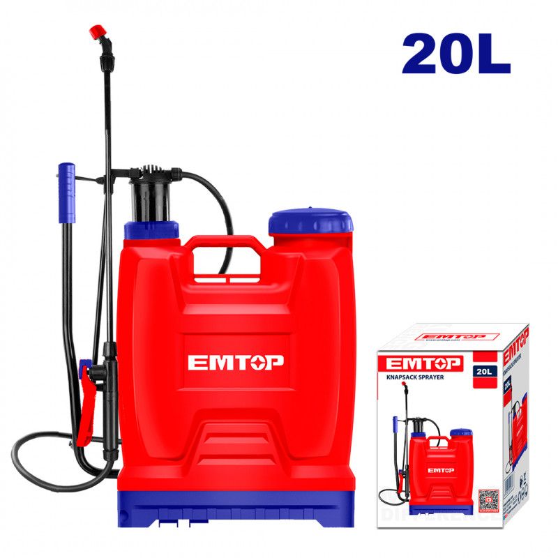 [ESPP42002] -Fumigadora/Pulverizadora, 20lts, De Mochila, Presion 65psi, Lanza De Fibra, Boquilla Ajustable De Chorro A Niebla. Emtop