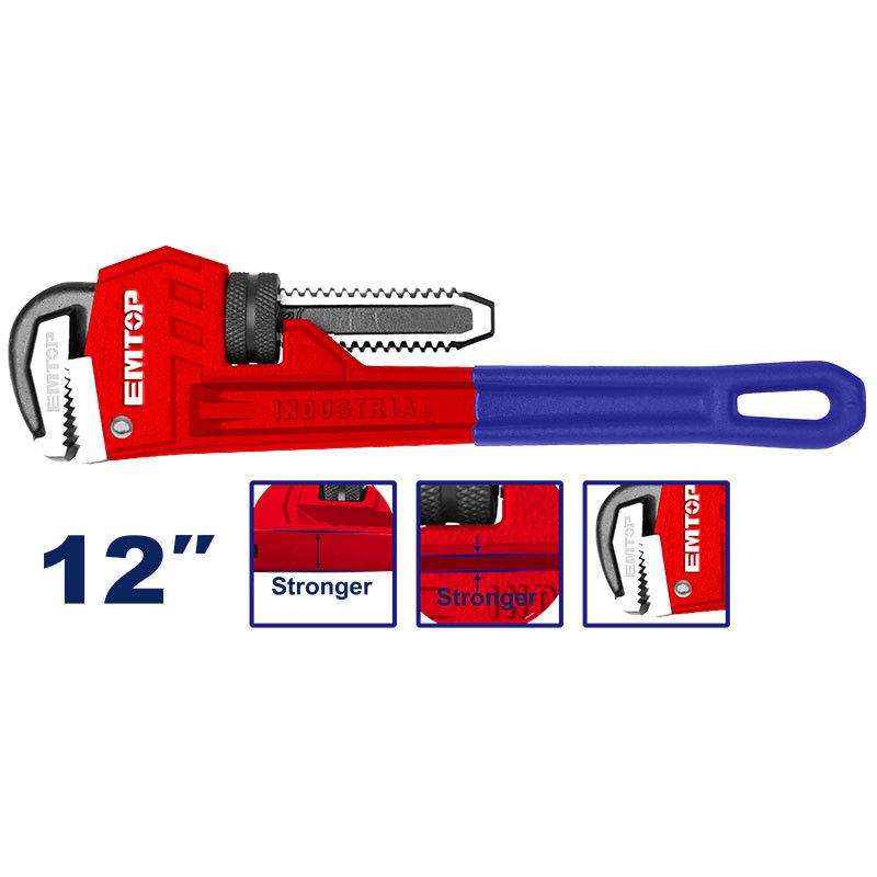 [EPWH1201] -Llave De Tubo Stillson, De 12 Pulgadas, Para Plomeria. Marca Emtop