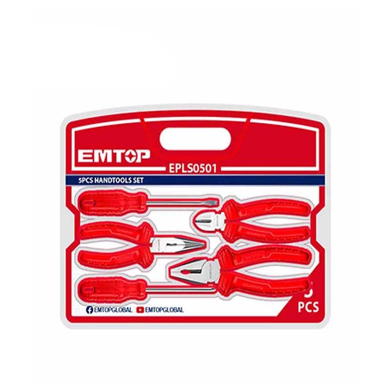 [EPLS0501] -Juego De 5 Herramientas. 3 Alicates Y 2 Desarmadores. Marca Emtop