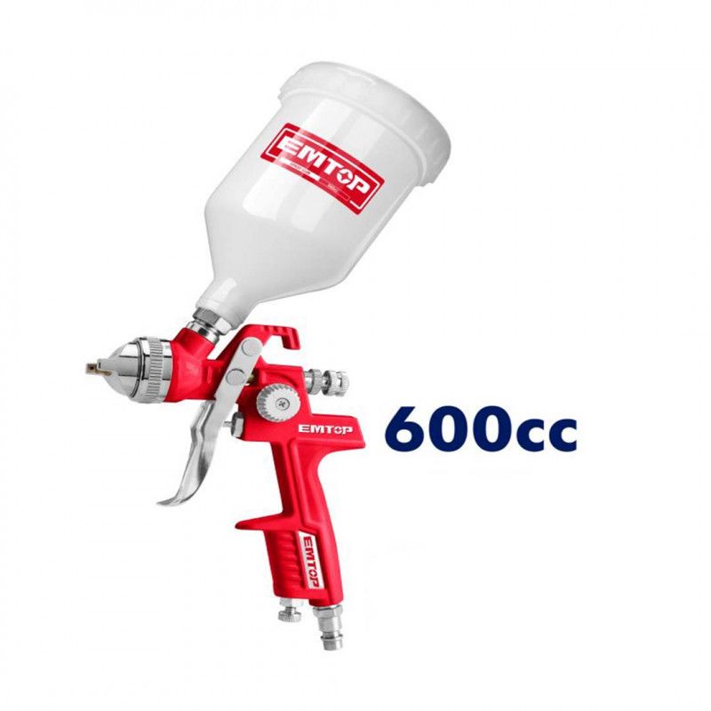 [EASG06001] -Pistola De Pintar De Gravedad, Neumatica, Presion 2-3.5 Bar, Boquilla Estandar 1.4 Mm. Marca Emtop