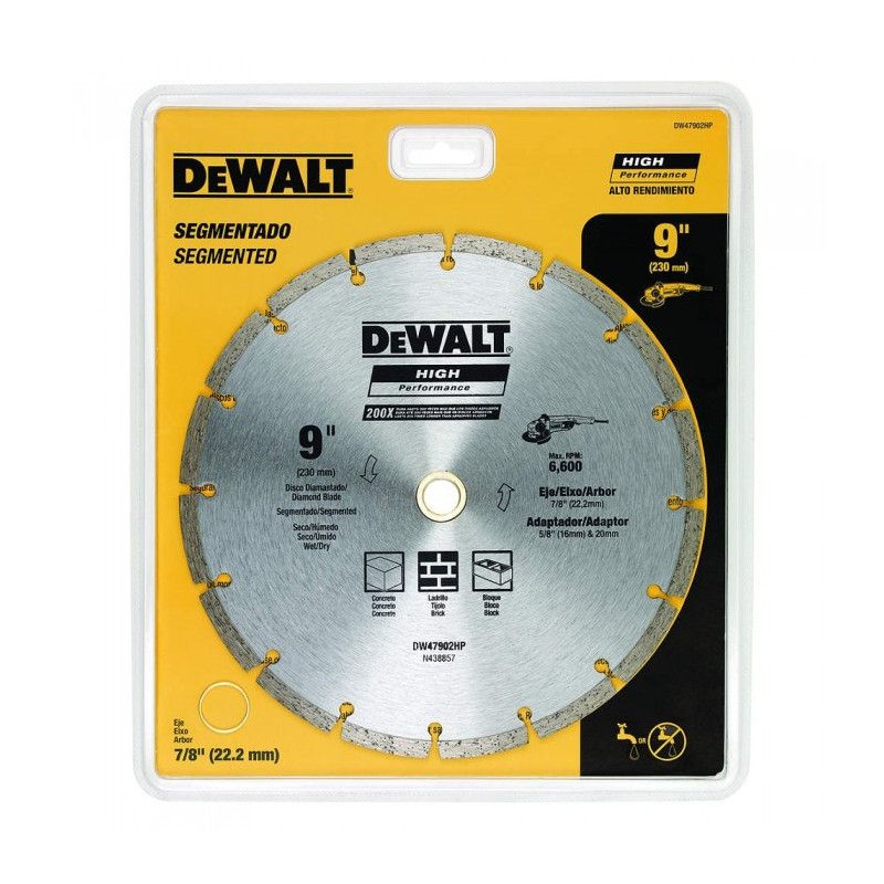 [DW47902HP] -Disco Diamantado, 9 Pulg, Segmentado, Concreto, Ladrillo, Block. Marca Dewalt