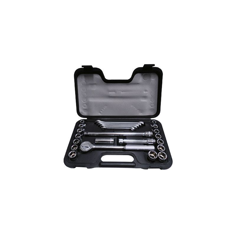 [86-737] -Juego De 25 Herramientas Mecanicas, Raiz De 1/2, Pulgadas Y Milimetros, Con Maleta Plastica. Marca Stanley