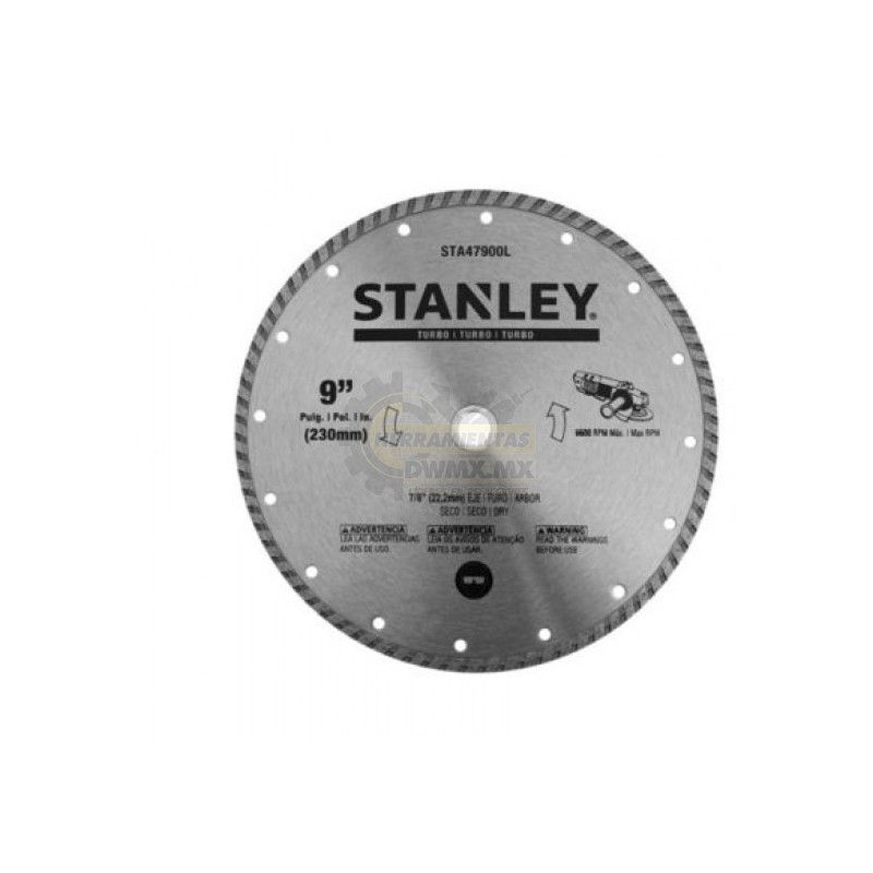 [STA47900L] -Disco Diamantado Turbo, 9 Pulg, 230 Mm X 0.095 X 5 Mm X 20 Mm. Marca Stanley