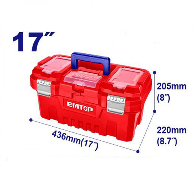 [EPBX1702] -Caja Plastica Para Herramientas, Largo 17, Ancho 8.7, Alto De 8 Pulgadas. Marca Emtop