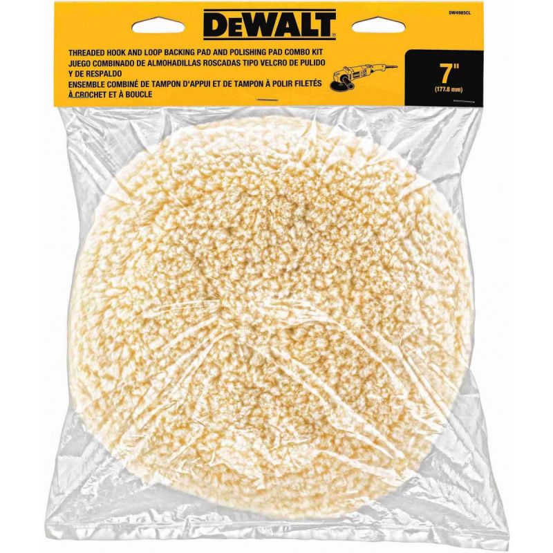 [DW4985CL] -Mopa/Bonete/Felpa, 7 Pulg, Con Velcro, Con Respaldo, Para Pulir Vehiculos. Marca Dewalt