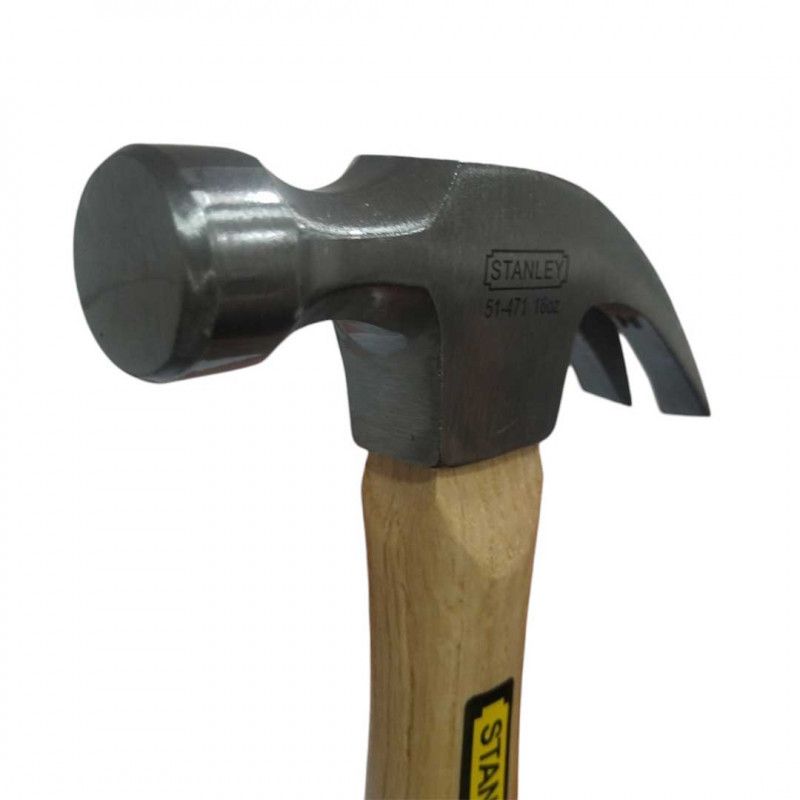 [51-471] -Martillo Mango De Madera, Cabeza Octagonal, Tipo Curvo, 16 Onzas 454 Gramos. Marca Stanley