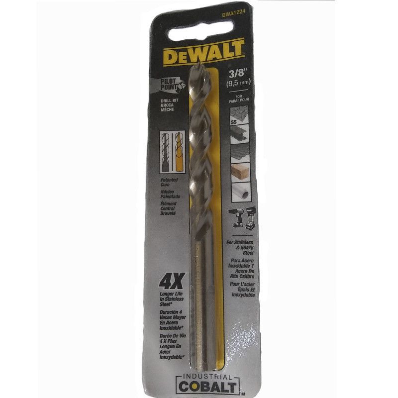[DWA1224] -Broca De Cobalto, Metal Y Madera, 3/8 X 3 X 5 Pulg. Marca Dewalt