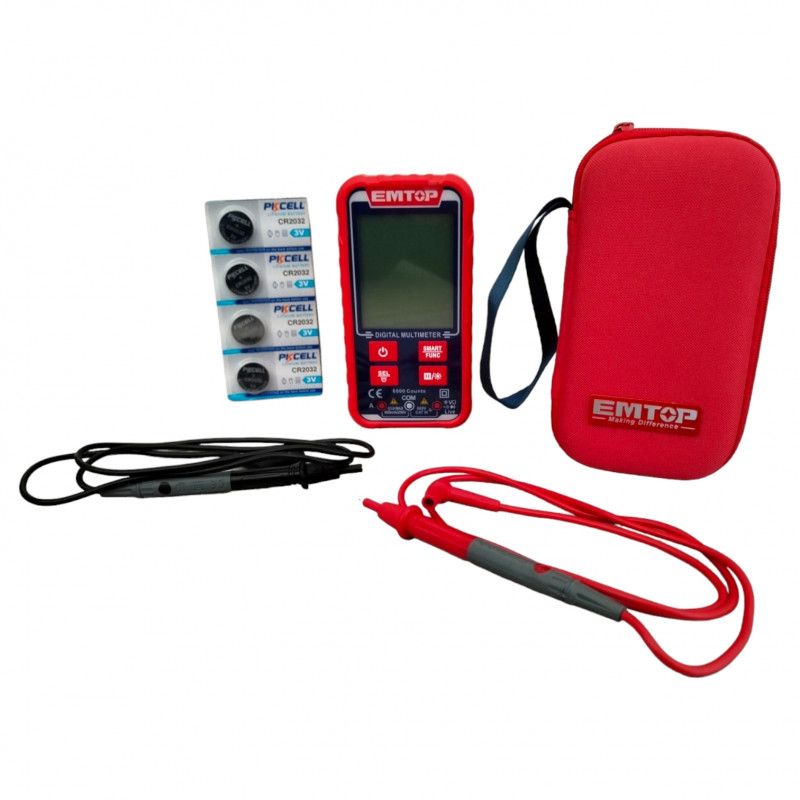 [EDMR160013] -Multimetro Digital, Detecta Voltaje Sin Contacto, Probador De Diodo, Indicador De Bateria, Apagado Automatico.emtop