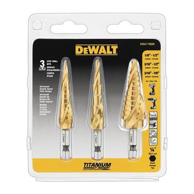 [DWA1790IR] -Set De 3 Brocas Escalonadas. Marca Dewalt