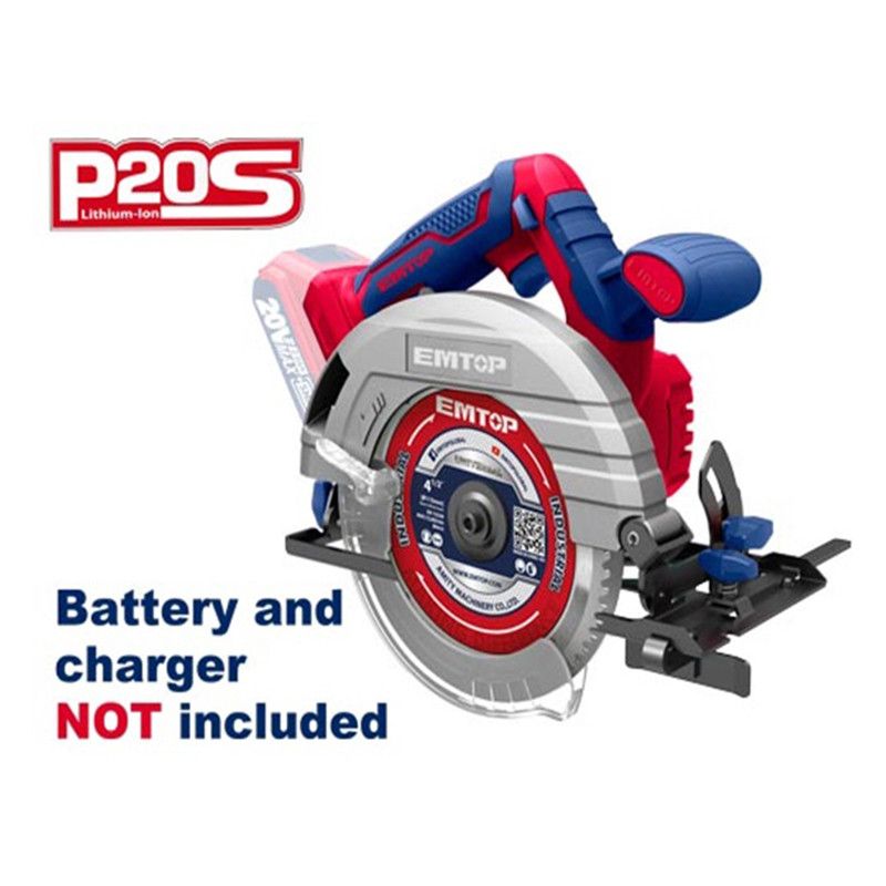 [ELCS201650] -Sierra Circular Inalambrica De 6-1/2, 20 Voltios, Sin Carbones, Bateria Y Cargador No Incluidos. Bare Tool. Emtop