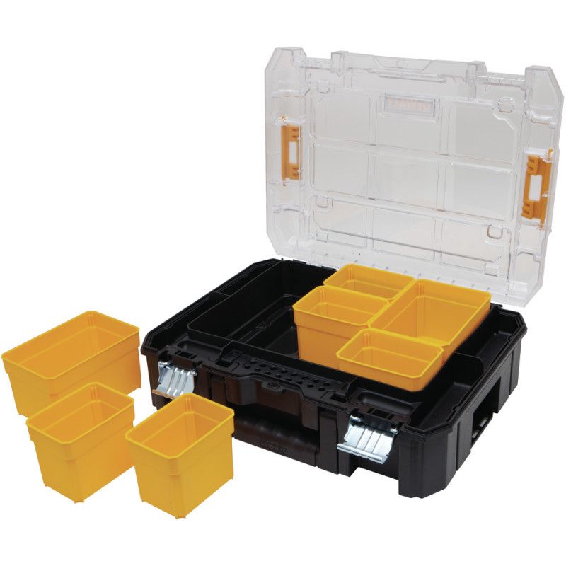 [DWST17805] -Caja Organizadora De Herramientas Tstak, Tapadera Transparente Y Compartimiento Movibles. Marca Dewalt