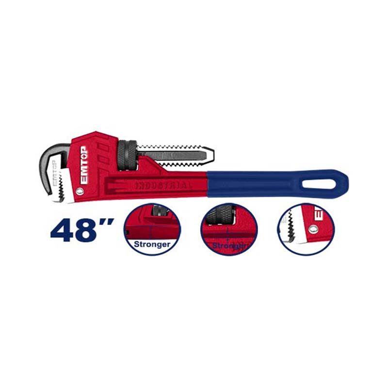 [EPWH4801] -Llave De Tubo Stillson, De 48 Pulgadas, Para Plomeria. Marca Emtop