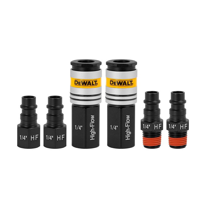 [DXCM036-0231] -Juego De 6 Pcs De Acoples Rapido, Alto Caudal, 2 Acoples Hembra, 2 Conectores Hembra Y 2 Conectores Macho. Dewalt