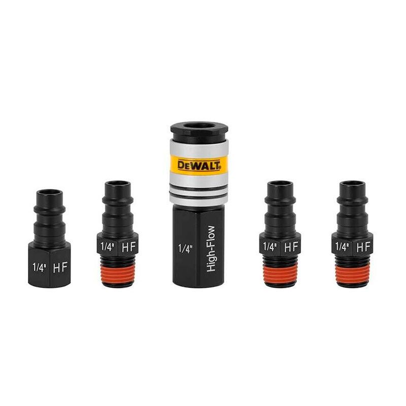 [DXCM036-0204] -Kit De Acople Rapido 5 Pcs, 1 Acoplador Hembra, 3 Conector Machos Y 1 Hembra Npt 1/4. Dewalt