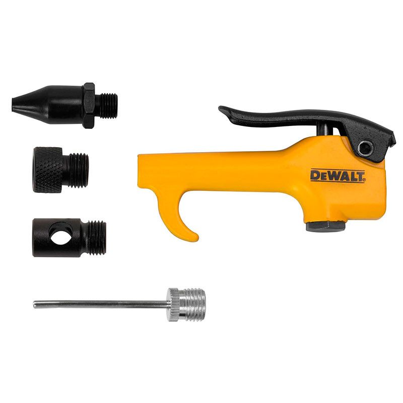 [DXCM035-0036] -Pistola Para Sopletear Con 4 Piezas, Punta Venturi Y De Goma, Adaptador Y Aguja Para Inflar Pelotas. Dewalt