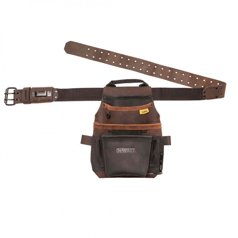 [DWST550115] -Cartuchera/Portaherramientas/De Cuero Con Cinturon Ajustable, Con 12 Compartimientos. Marca Dewalt