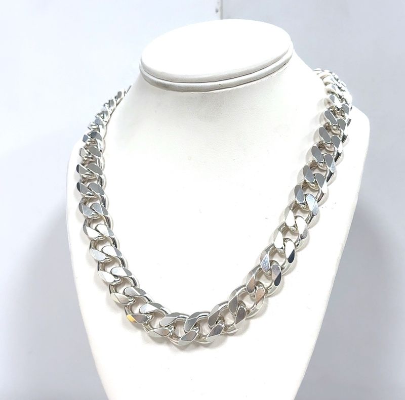 20” x 15mm Heavy 925 Sterling Silver Cuban Link Chain 204g