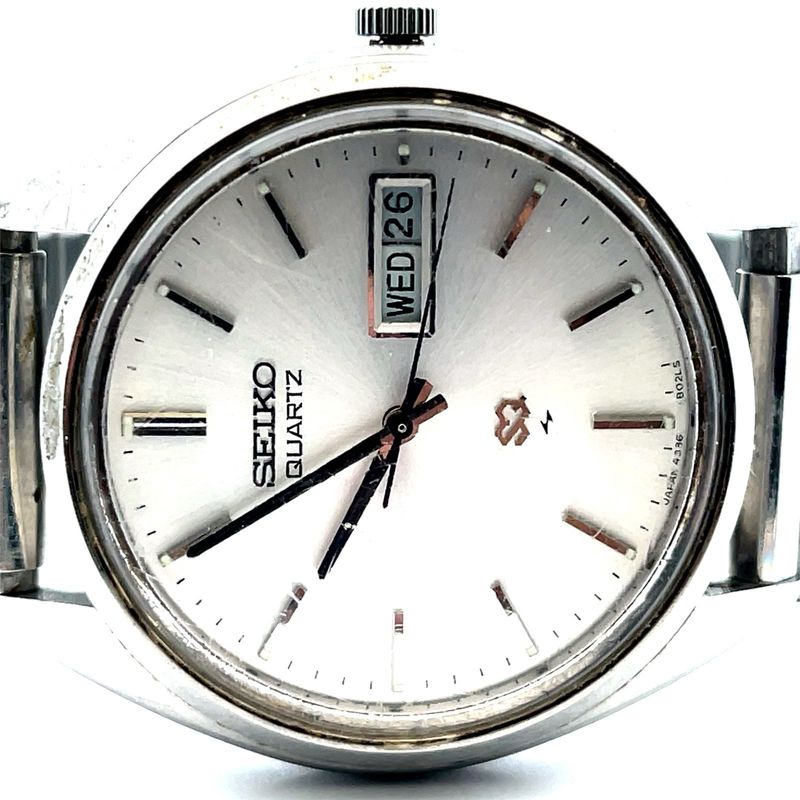 Men's Vintage Stainless Watch SEIKO "SQ" 4336-8089, New Battery