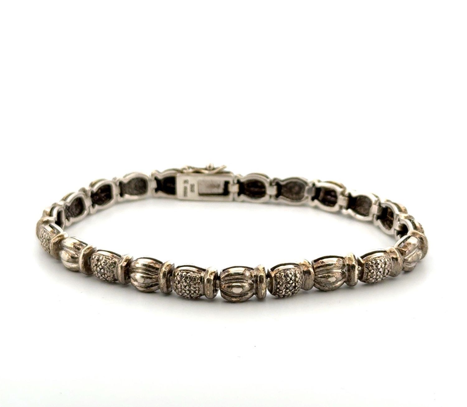 7” Ross Simons 925 Sterling Silver Textured Bead Style Bracelet 16.6g