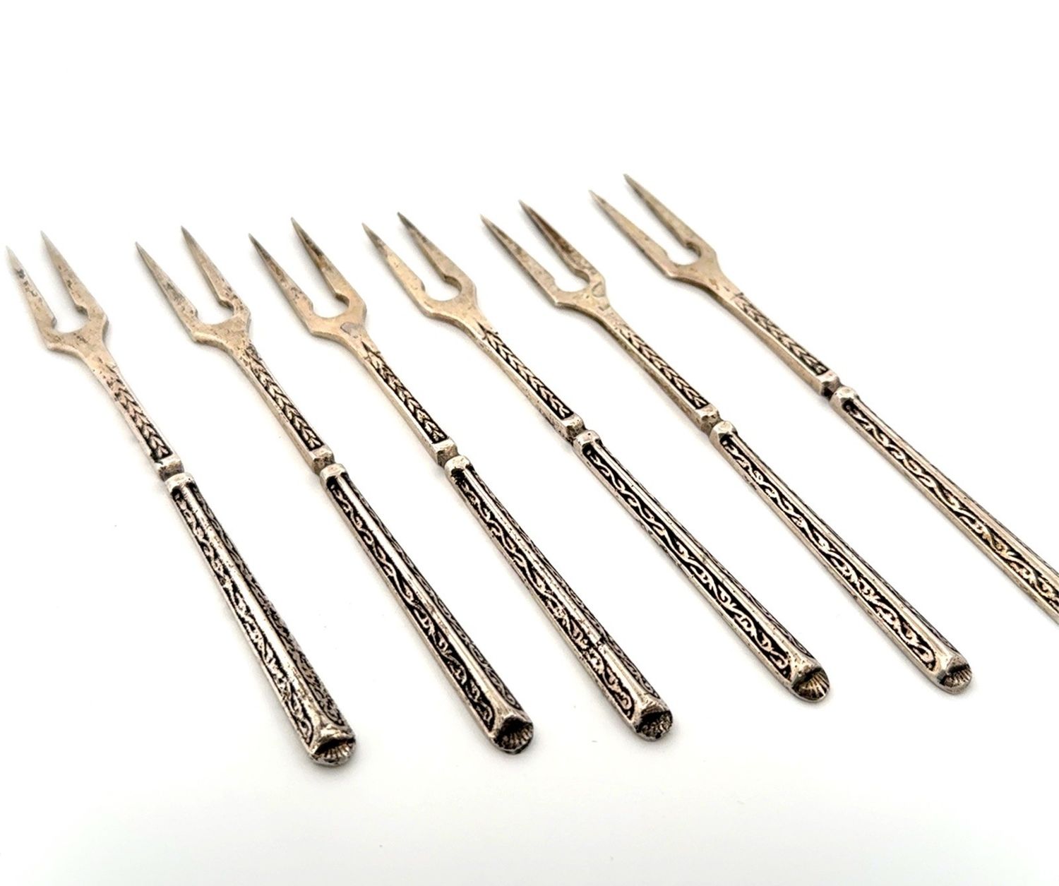 Set of (6) - 800 Silver Cocktail Forks 56g