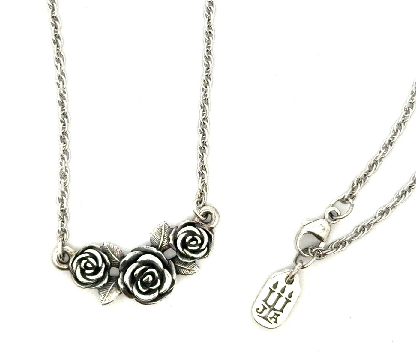 Vintage 20” James Avery .925 Sterling Silver Rose Pendant Necklace, 8.3g